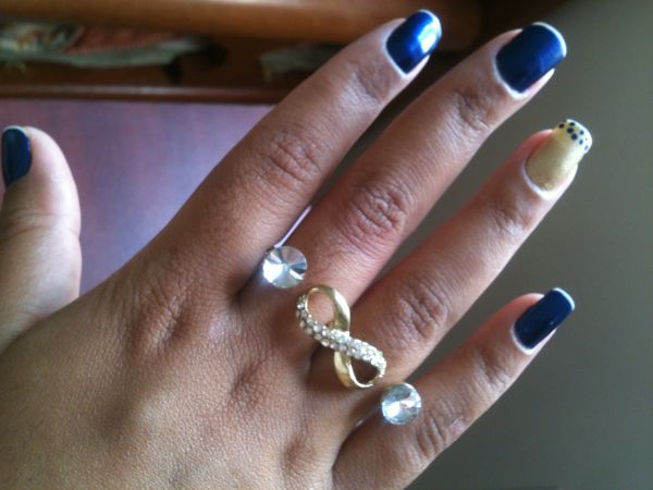 Anel duplos infinito com pedras