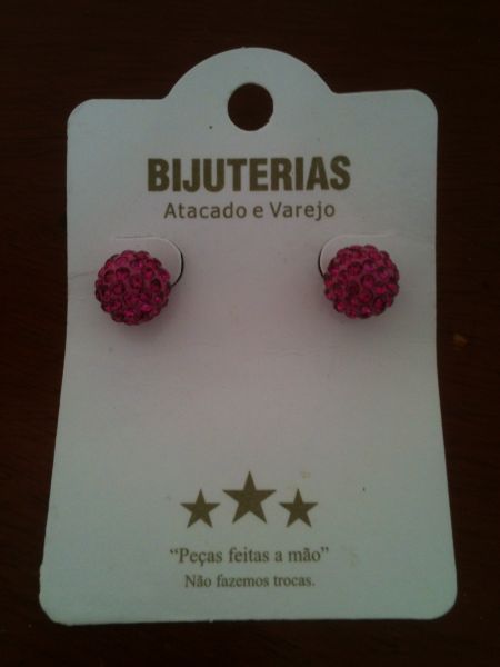 Brinco Bola Rosa Pink